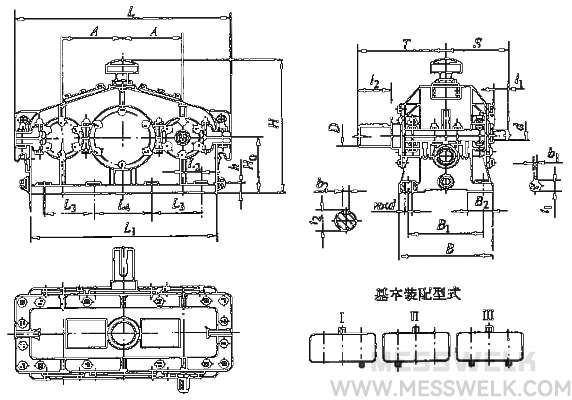 RH型二环减速机外形尺寸(JB－T10299-2001) 