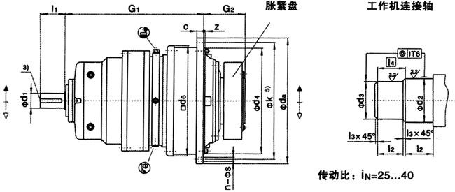 行星齿轮减速机，JP系列行星齿轮减速机安装尺寸