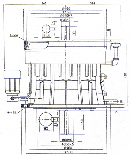 11J（i=20）外形及安装尺寸