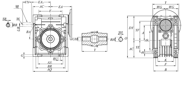 JRSTD（B）系列多置式蜗杆减速机安装尺寸
