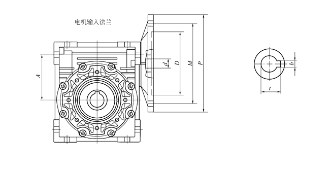 ANRV系列蜗轮蜗杆减速电动机安装尺寸 