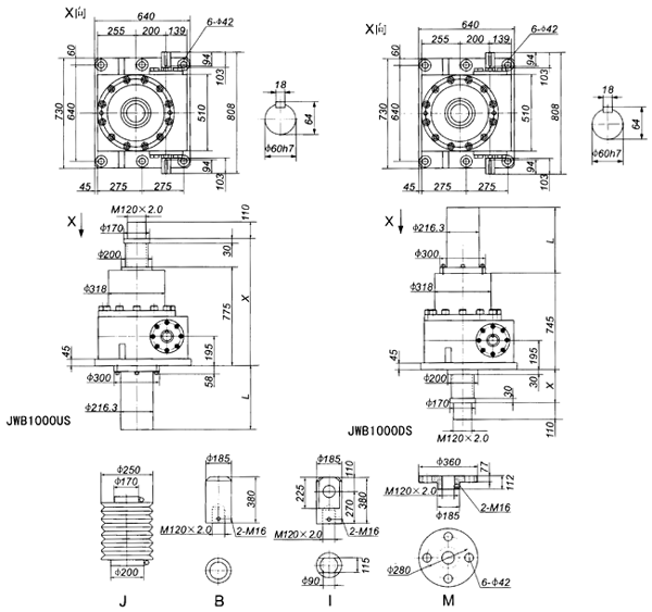 JWB1000外形尺寸表