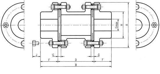 T41系列钢片式挠性联轴器技术参数及外形安装尺寸