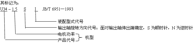 U系列三相并列连杆脉动无级变速器适用范围及型号标记示例