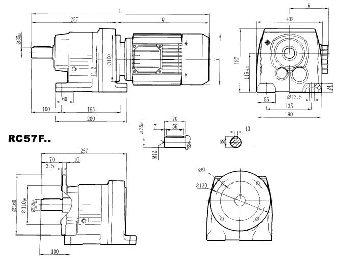 RC57..型硬齿轮减速机安装尺寸图