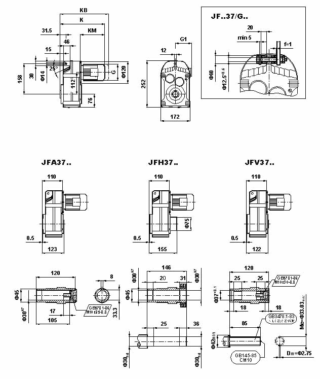 JF系列减速电机（GB10095-88）