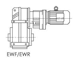 EWF系列平行轴斜齿轮减速机输入方式尺寸图表