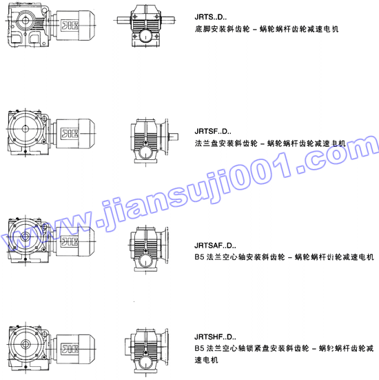 JRTS斜齿轮――蜗轮蜗杆减速电机