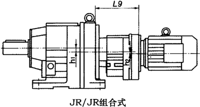 JR/JR系列斜齿轮减速机安装方位和尺寸图表