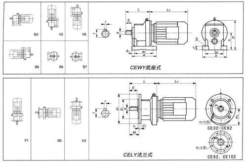 CE二级斜齿轮减速机