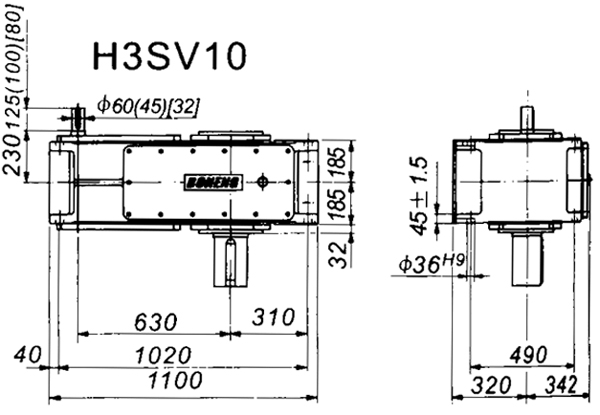 H3SV系列外型及安装尺寸图