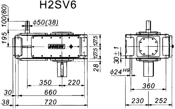 H2SV系列外型及安装尺寸图