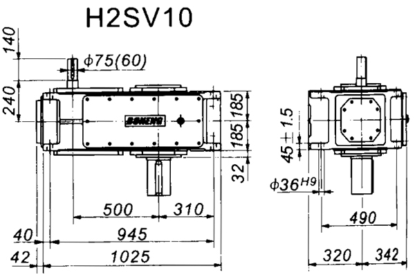 H2SV系列外型及安装尺寸图