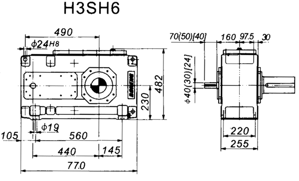 H3SH系列外型及安装尺寸图