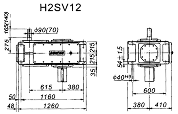 H2SV系列外型及安装尺寸图