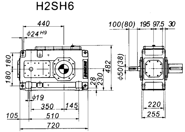 H2SH系列外型及安装尺寸图