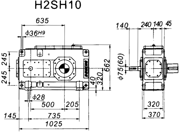 H2SH系列外型及安装尺寸图