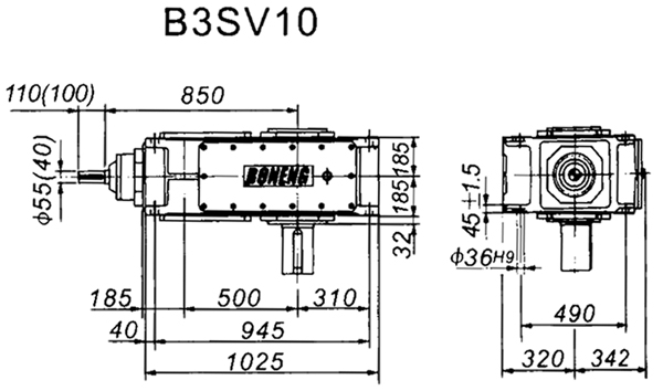 B3SV系列外型及安装尺寸图