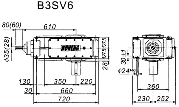 B3SV系列外型及安装尺寸图