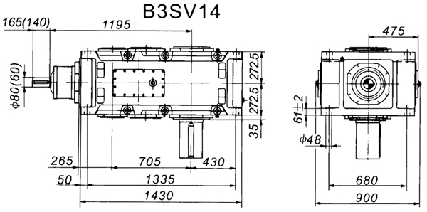 B3SV系列外型及安装尺寸图