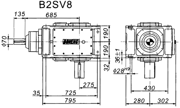 B2SV系列外型及安装尺寸图