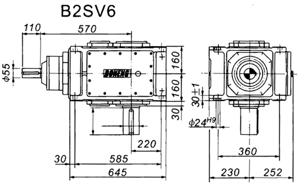 B2SV系列外型及安装尺寸图