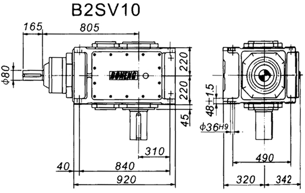 B2SV系列外型及安装尺寸图