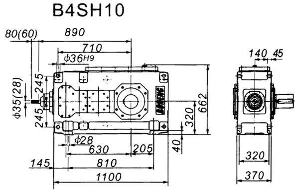 B4SH系列外型及安装尺寸图