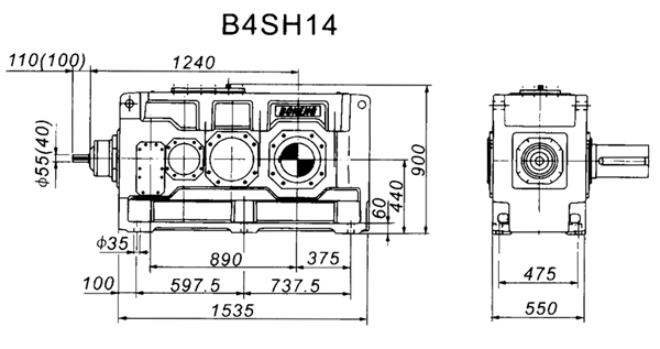 B4SH系列外型及安装尺寸图