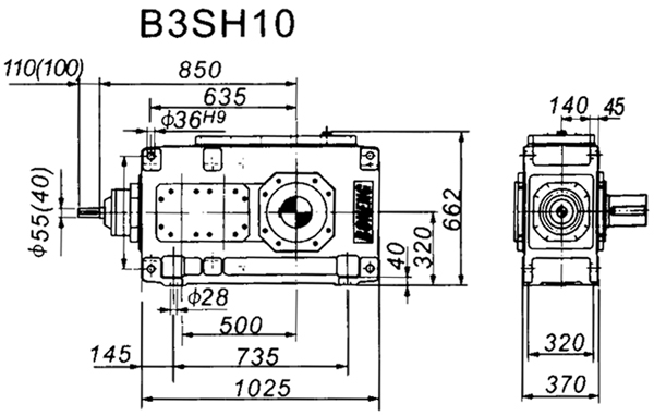 B3SH系列外型及安装尺寸图