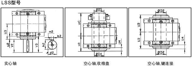 MC系列硬齿面中型齿轮减速机安装尺寸(2级锥齿轮斜齿轮减速机垂直安装)