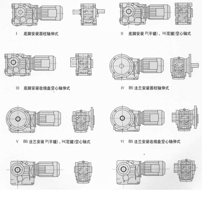 TD9000系列硬齿面齿轮减速机装配型式