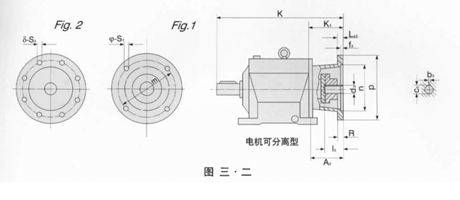 TA-L、TA-S型齿轮减速机外形及安装尺寸