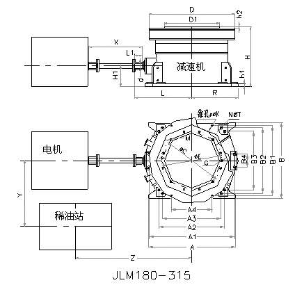 JLM系列立磨减速机外形尺寸